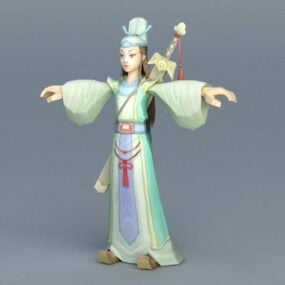 Anime Chinese Swordsman 3d-modell