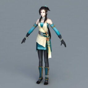Anime Girl Fighter 3d-modell