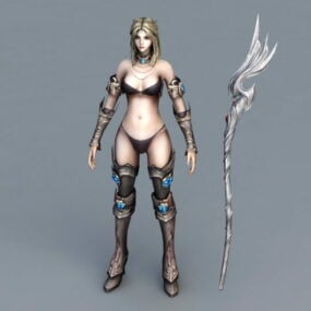 3D-Modell einer weiblichen Kampfmagierin