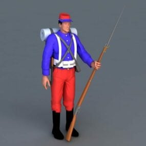 Colonial War Soldier 3d model