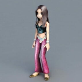 Model 3D dziewczyny mody anime