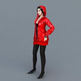 Chica con capucha roja modelo 3d