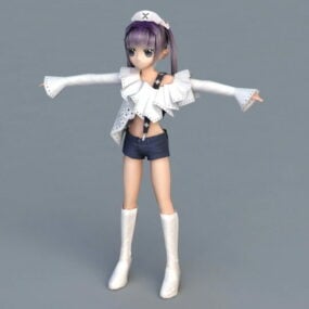 Sød Anime Girl Nurse 3d-model