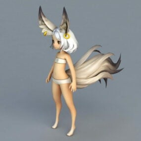 Sevimli Anime Tilki Kız 3d modeli