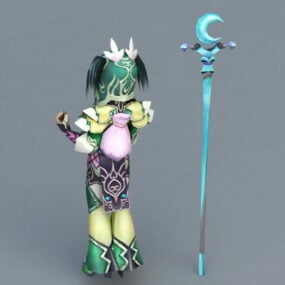 Weibliches Anime Mage Girl 3D-Modell