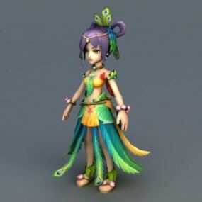 Peacock Fairy Queen 3d-modell