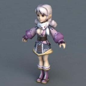 Mooi Anime Lady 3D-model
