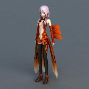Butterfly Anime Girl 3d-modell