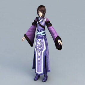 Purple Animal Dress Fashion Character 3d model