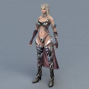 Female Mage With Blond Hair 3d model