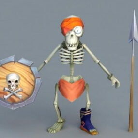 Cartoon Skeleton Warrior 3d model