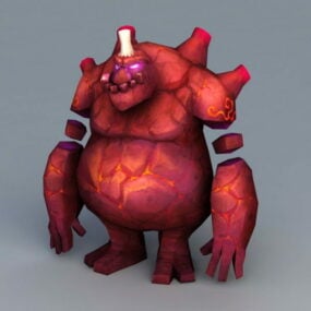Modello 3d della creatura del mostro di lava