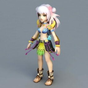 Anime Bosque Espíritu Chica modelo 3d