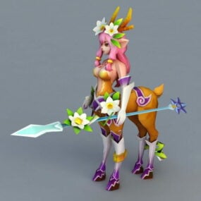 Centaur Deer Girl Anime Warrior τρισδιάστατο μοντέλο