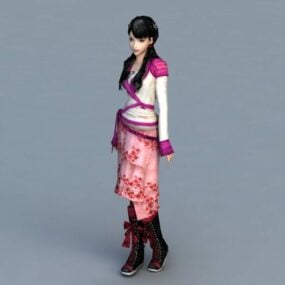 Geleneksel Asyalı Kız 3D modeli