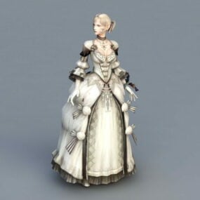 Pretty Colonial Lady 3d-modell
