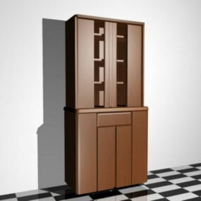 Книжкова шафа з дверцятами 3d модель