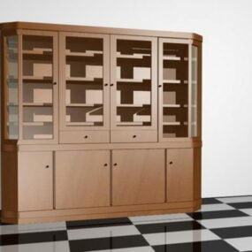 قفسه کتاب بزرگ برای اتاق نشیمن مدل سه بعدی