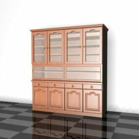 Mô hình tủ sách cổ điển 3d