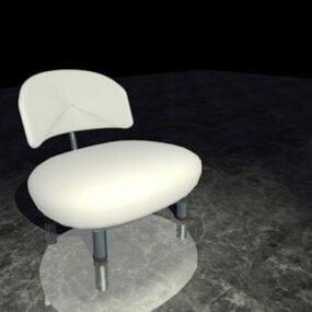 Modelo 3d de cadeira moderna com detalhes em branco