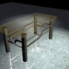 棕色玻璃咖啡桌3d模型