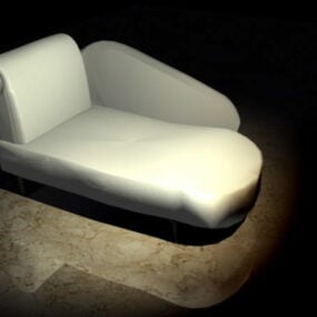 Chaise Lounge bianca modello 3d