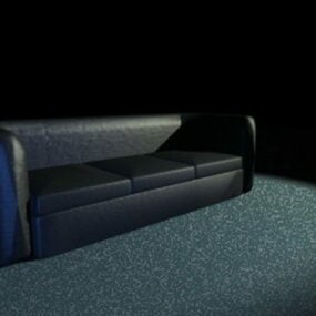 Black Leather Sofa 3d model