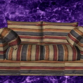 Country Plaid Sofa And Loveseat 3d model