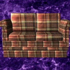 Country Plaid Loveseat 3d model