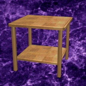 Wood Bedside Table 3d model