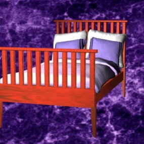 3д модель кровати Redwood Mission Bed