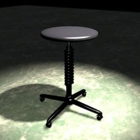Round Bar Stool With Wheels 3d model