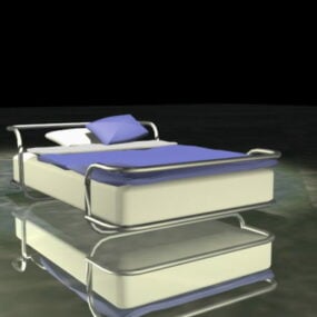 आधुनिक धातु फ्रेम बिस्तर 3डी मॉडल