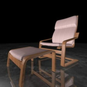 Accent tuoli ja ottomaanien setit 3D-malli