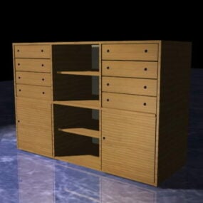 Gabinetes de almacenamiento de madera modelo 3d
