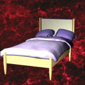 シングルベッド、マットレス付き 3Dモデル