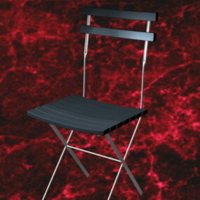 Modern Metal And Leather Dining Chair 3d model