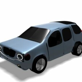 Mô hình 3d xe hoạt hình màu xanh