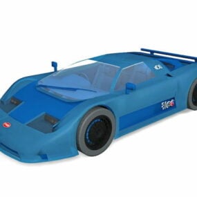 Blue Bugatti Eb110 3d model