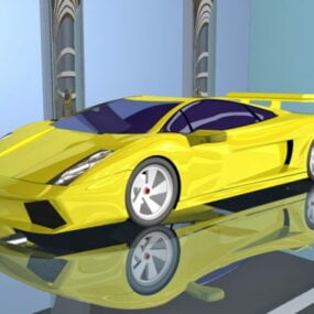 Žlutý 3D model Lamborghini
