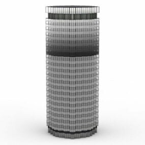 Cylinderformet bygning 3d-model