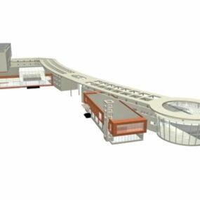 Modelo 3D de construção de shopping center