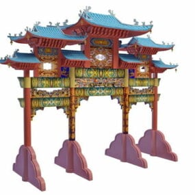中国の牌坊3Dモデル