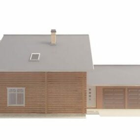 Casa di campagna con garage modello 3d