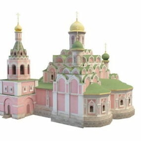 كاتدرائية كازان في موسكو نموذج ثلاثي الأبعاد
