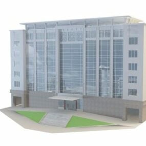 Modelo 3D de arquitetura de edifício de escritórios