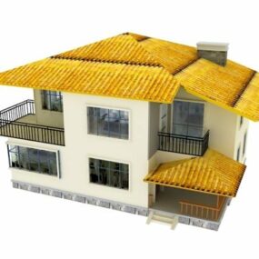 Einzigartiges 3D-Modell im modernen Villa-Design