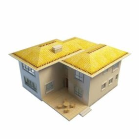 Kaksikerroksinen talo 3d-malli