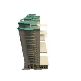 Immeuble d'appartements moderne modèle 3D