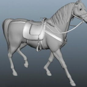 Animerede heste, der kører 3d-model
